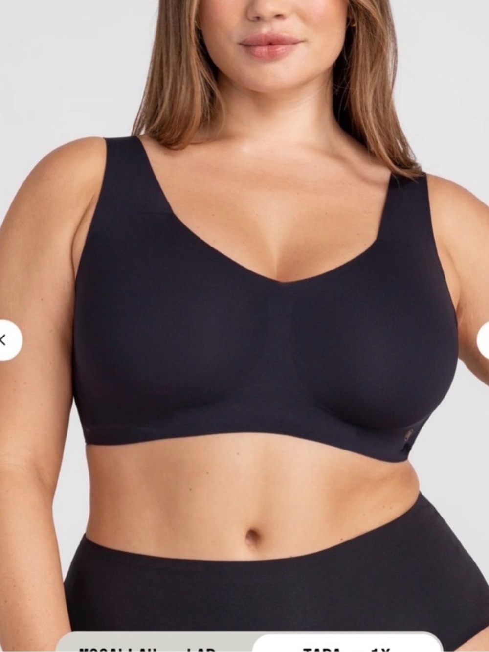 HoneyLove V-Neck Bra Wireless Soft Supportive‎ in Black , size 2X